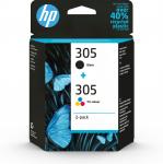 HP 305 2-Pack juodo (Black) ir spalvoto (Tri-color) rašalo kasetė (~120 + ~100 kopijų)
