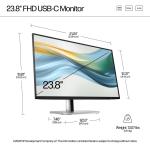 HP 524pu Series 5 Pro 60,5 cm (23.8") Full HD (1920x1080) AG IPS 350nits, 100Hz, USB-C docking monitorius su LAN jungtimi