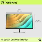 HP EliteDisplay E27u G5 68,6 cm (27'') Quad HD (2560x1440) AG IPS USB-C docking monitorius su LAN jungtimi