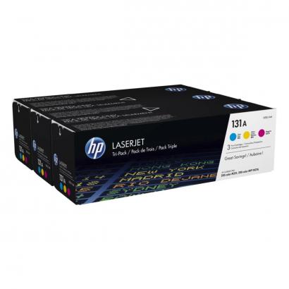 HP 131A 3x LaserJet žydra (Cyan), rausva (Magenta) ir geltona (Yellow) tonerio kasetės (3x1800 kopijų) 