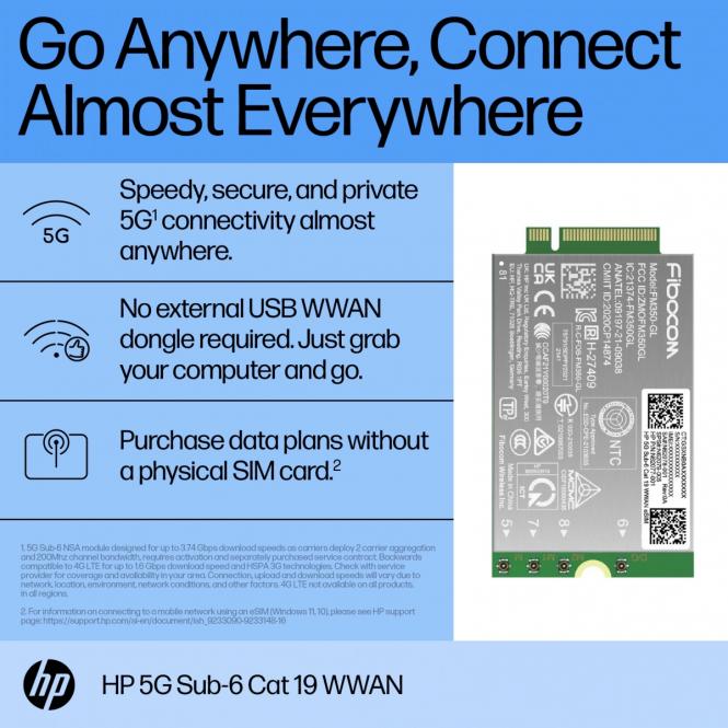 HP 5G Sub-6 Cat 19 WWAN vidinis modemas 