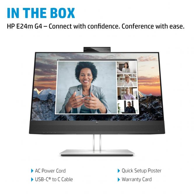 HP EliteDisplay E24m G4 60,45 cm (23,8”) FHD IPS 300nits USB-C konferencinis docking monitorius 