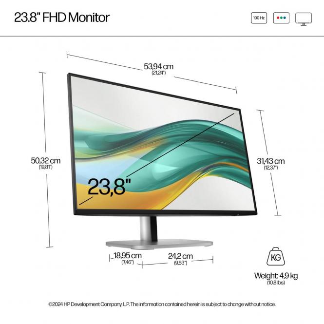 HP 524pf Series 5 Pro 60,5 cm (23.8") Full HD (1920x1080) AG IPS 350nits IPS monitorius 