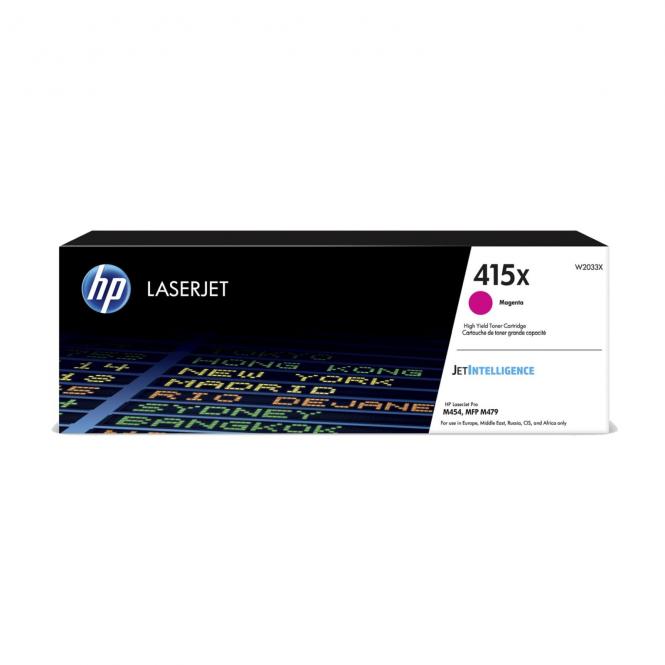 HP 415X didelės talpos rausva (Magenta) LaserJet tonerio kasetė (~6000 kopijų) 