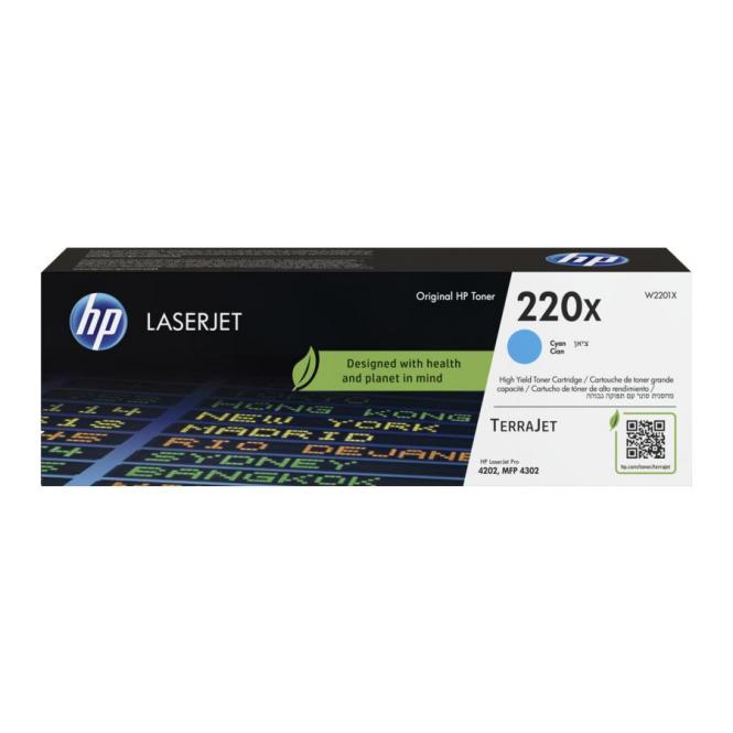 HP 220X originali didelės talpos žydra (Cyan) tonerio kasetė (~5500 kopijų) 