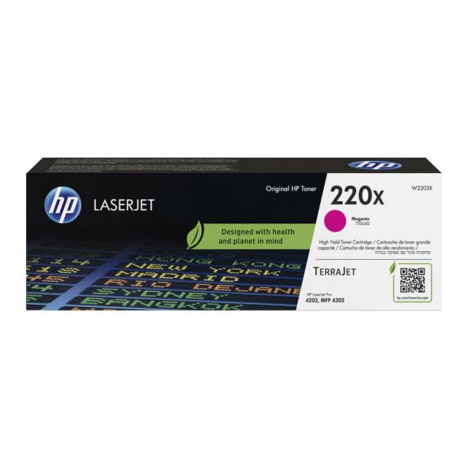 HP 220X originali didelės talpos rausva (Magenta) tonerio kasetė (~5500 kopijų) 